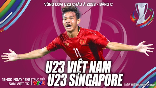 Nhận định bóng đá U23 Việt Nam vs Singapore (19h00, 12/9), vòng loại U23 châu Á 