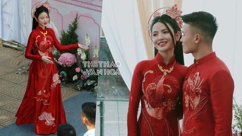 Chu Thanh Huyền đằm thắm, dịu dàng trong ngày trọng đại, Quang Hải liên tục có cử chỉ tình cảm