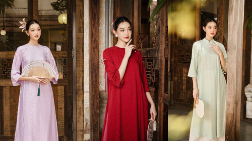 Áo dài cổ yếm hồng chụp sen CHAANG May sẵn dáng áo lụa 2 dây truyền thống  dân tộc đẹp ADC514 | Shopee Việt Nam