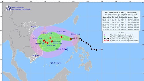 Tin bão trên biển Đông (Cơn bão số 6)