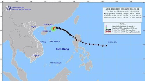 Thời tiết ngày 15/11: Bão số 8 suy yếu thành áp thấp nhiệt đới trên biển