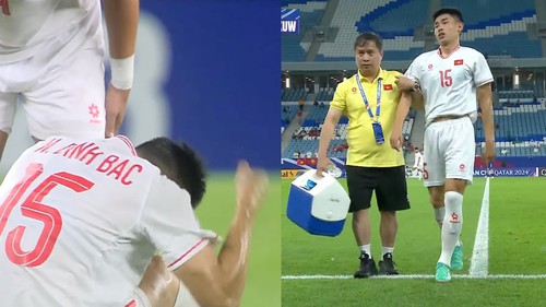 Sao trẻ đang lên của U23 Việt Nam chấn thương ngay đầu trận, tập tễnh rời sân khiến HLV Hoàng Anh Tuấn lo ngay ngáy