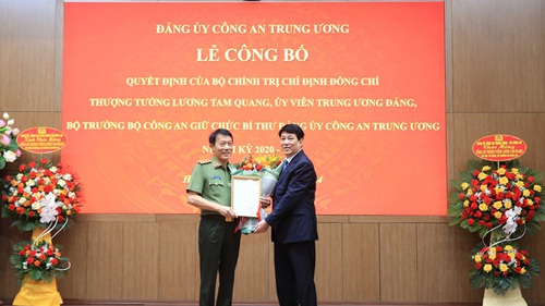 Bộ Chính trị chỉ định Bộ trưởng Lương Tam Quang giữ chức Bí thư Đảng ủy Công an Trung ương