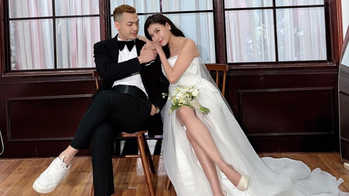 Thúy Diễm khoe bộ ảnh cưới đẹp bên trai đẹp 'Trạm cứu hộ trái tim'