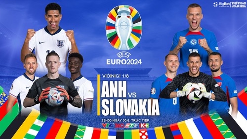 Nhận định bóng đá Anh vs Slovakia (23h00, 30/6), vòng 1/8 EURO 2024