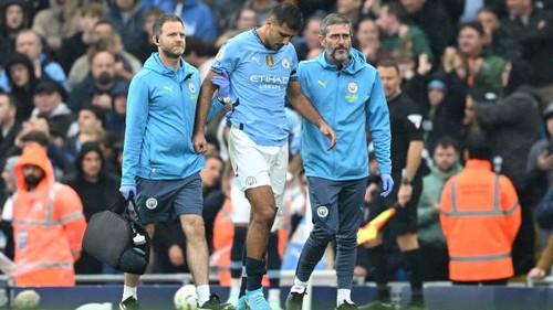 Rodri chấn thương nặng, phải rời sân sớm ở đại chiến với Arsenal