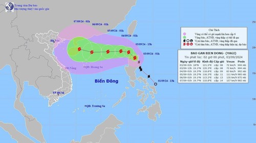 Bão YAGI vào Biển Đông và trở thành bão số 3 trong năm 2024