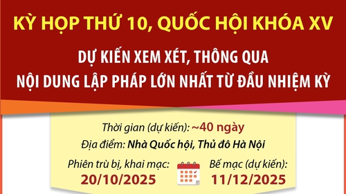 Kỳ họp thứ 10, Quốc hội khóa XV: Xem xét số lượng lập pháp lớn nhất từ đầu nhiệm kỳ