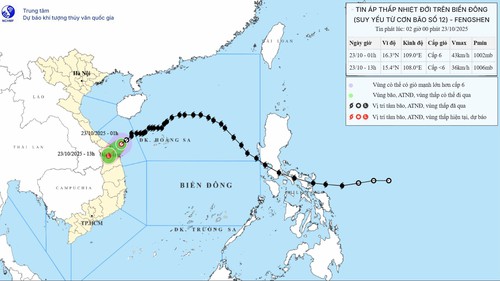 Bão số 12 suy yếu thành áp thấp nhiệt đới