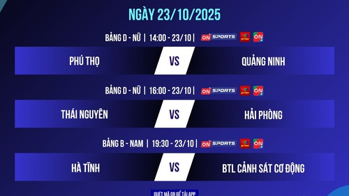 Link xem trực tiếp bóng chuyền VCK hạng A quốc gia 2025 ngày 23/10