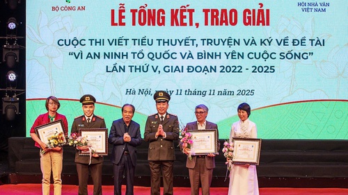 Tiểu thuyết của Dương Bình Nguyên nhận giải A của Hội Nhà văn Việt Nam và Bộ Công an