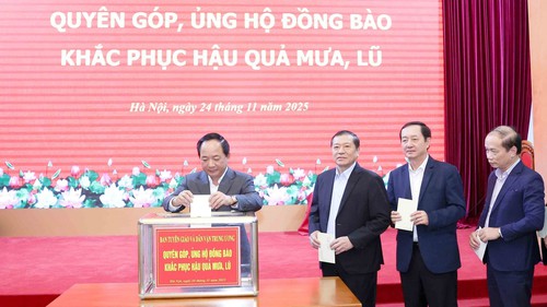 Ban Tuyên giáo và Dân vận Trung ương, Ban Nội chính Trung ương ủng hộ đồng bào miền Trung - Tây Nguyên khắc phục hậu quả bão lũ