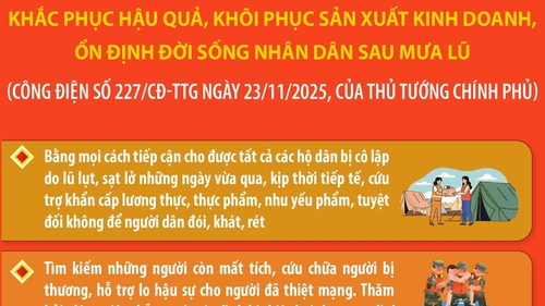 Khắc phục hậu quả, khôi phục sản xuất kinh doanh, ổn định đời sống Nhân dân sau mưa lũ