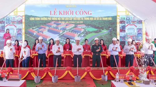 Phó Thủ tướng Lê Thành Long dự Lễ khởi công trường phổ thông liên cấp tại tỉnh Điện Biên