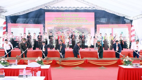 Lai Châu khởi công xây các trường Phổ thông nội trú liên cấp Tiểu học và THCS Hua Bum và Dào San