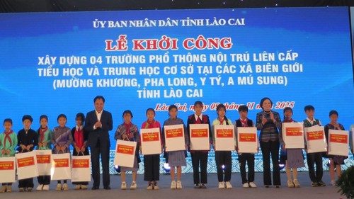 Phó Thủ tướng Phạm Thị Thanh Trà dự Lễ khởi công xây dựng 4 trường nội trú liên cấp ở biên giới Lào Cai