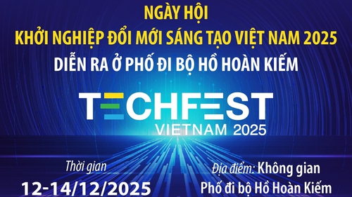 Ngày hội Khởi nghiệp đổi mới sáng tạo Việt Nam 2025 diễn ra tại Phố đi bộ Hồ Hoàn Kiếm