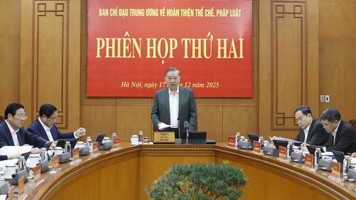 Tổng Bí thư chủ trì phiên họp thứ hai của Ban Chỉ đạo Trung ương về hoàn thiện thể chế, pháp luật