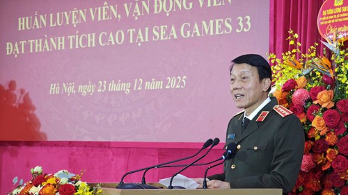 Đại tướng Lương Tam Quang gặp mặt, biểu dương các HLV, VĐV Công an nhân dân xuất sắc ở SEA Games 2025