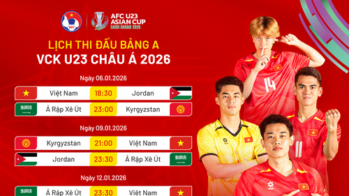 Lịch giao hữu của U23 Việt Nam trước thềm VCK U23 châu Á 2026