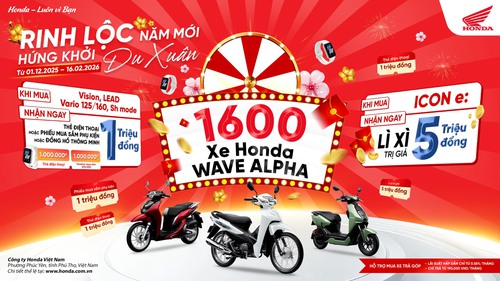 Honda tặng 1.600 xe máy cho người trúng thưởng