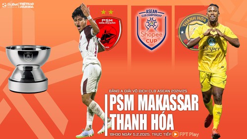 Nhận định, soi tỷ lệ PSM Makassar vs Thanh Hóa 18h30 hôm nay 5/2, vòng bảng giải các CLB ASEAN