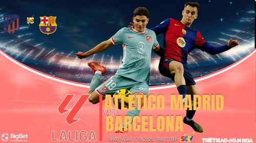 Nhận định, soi tỷ lệ Atletico Madrid vs Barcelona 3h hôm nay 17/3, vòng 28 La Liga 