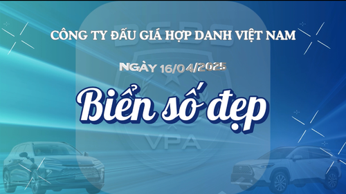 Thông báo tổ chức đấu giá biển số xe ô tô ngày 16/4/2025
