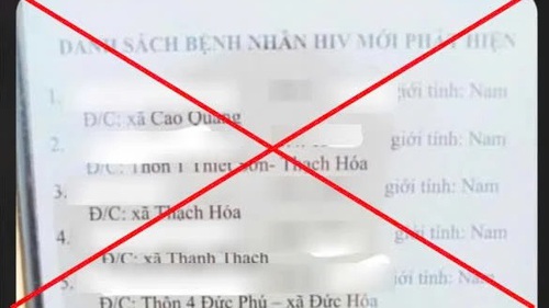 Danh sách người bị nhiễm HIV lan truyền trên mạng xã hội là thông tin sai sự thật