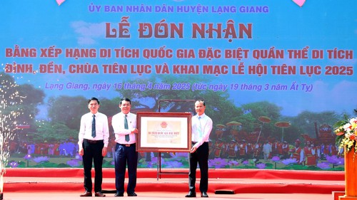 Quần thể di tích Tiên Lục đón Bằng xếp hạng Di tích quốc gia đặc biệt