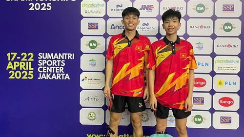 Việt Nam giành HCV đôi nam U15 tại giải bóng bàn trẻ Đông Nam Á 2025
