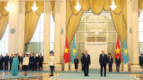 Hình ảnh Lễ đón Tổng Bí thư Tô Lâm và Phu nhân thăm cấp Nhà nước Cộng hòa Kazakhstan
