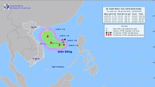 Áp thấp nhiệt đới gây gió mạnh cấp 6, giật cấp 8