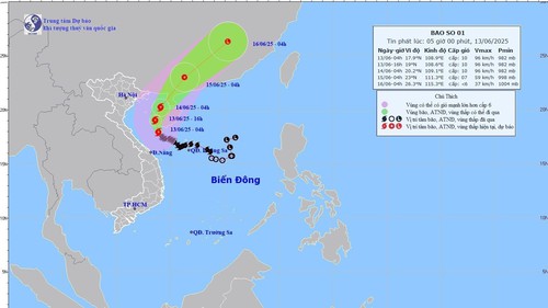 Dự báo thời tiết ngày 13/6: Bão liên tục đổi hướng, vùng gần tâm giật cấp 13