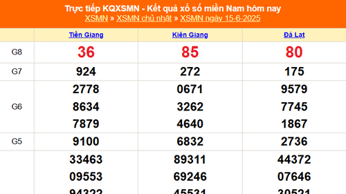 XSMN 15/6 - Kết quả xổ số miền Nam hôm nay 15/6/2025 - Trực tiếp XSMN ngày 15 tháng 6