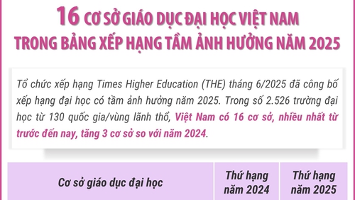 16 trường ĐH Việt Nam trong bảng xếp hạng tầm ảnh hưởng năm 2025