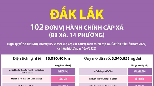 Thông tin chi tiết sắp xếp các đơn vị hành chính cấp xã của tỉnh Đắk Lắk