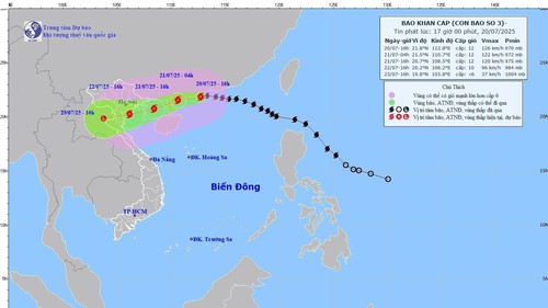 Tin nhanh về bão số 3 lúc 19 giờ ngày 20/7