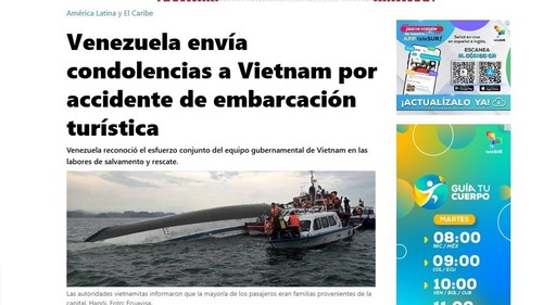 Venezuela gửi lời chia buồn đến Việt Nam sau vụ chìm tàu ở vịnh Hạ Long