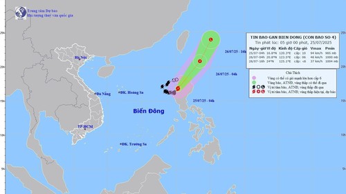 Dự báo thời tiết ngày 25/7: Bão số 4 đã đổ bộ vào phía Tây đảo Lu Dông - Philippines