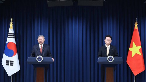 Tổng Bí thư Tô Lâm và Tổng thống Hàn Quốc Lee Jae Myung gặp gỡ báo chí