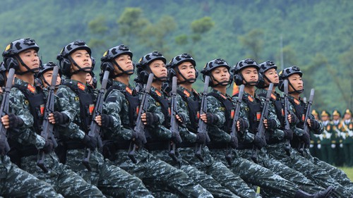 Tổng hợp luyện lực lượng diễu binh, diễu hành thực hiện nhiệm vụ A80