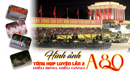 Những hình ảnh ấn tượng về tổng hợp luyện diễu binh, diễu hành A80 lần 2