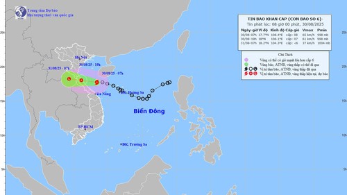 Áp thấp nhiệt đới đã mạnh lên thành bão số 6 Nongfa