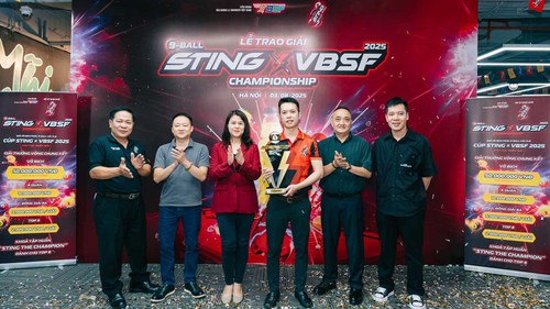 Cơ thủ Trương Mậu Hưng vô địch giải pool 9 bi phong trào của VBSF 