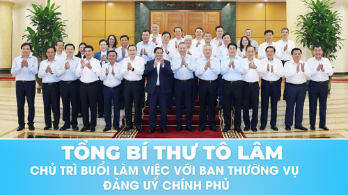 Tổng Bí thư chủ trì buổi làm việc của Bộ Chính trị với Ban Thường vụ Đảng uỷ Chính phủ