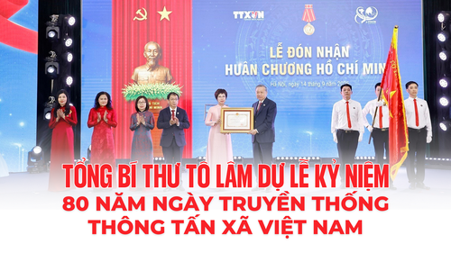Tổng Bí thư Tô Lâm dự Lễ kỷ niệm 80 năm Ngày truyền thống Thông tấn xã Việt Nam