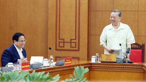 Tổng Bí thư làm việc với Ban Thường vụ Đảng uỷ Chính phủ về đánh giá việc triển khai Nghị quyết của Trung ương và Bộ Chính trị