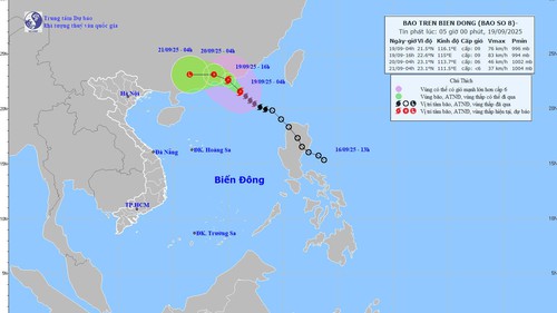 Dự báo thời tiết ngày 19/9: Bão số 8 cách Hong Kong khoảng 240 km
