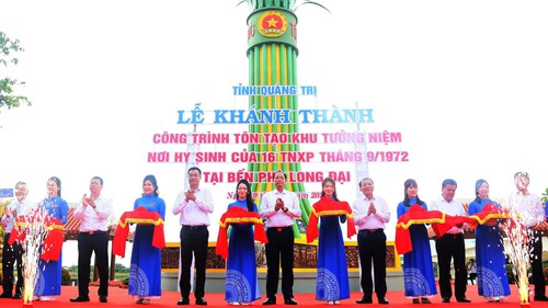 Khánh thành công trình tôn tạo Khu tưởng niệm nơi hy sinh của 16 Thanh niên xung phong